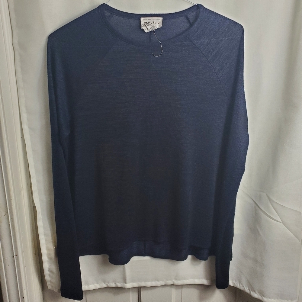 For the public denim Navy sweater Size Small